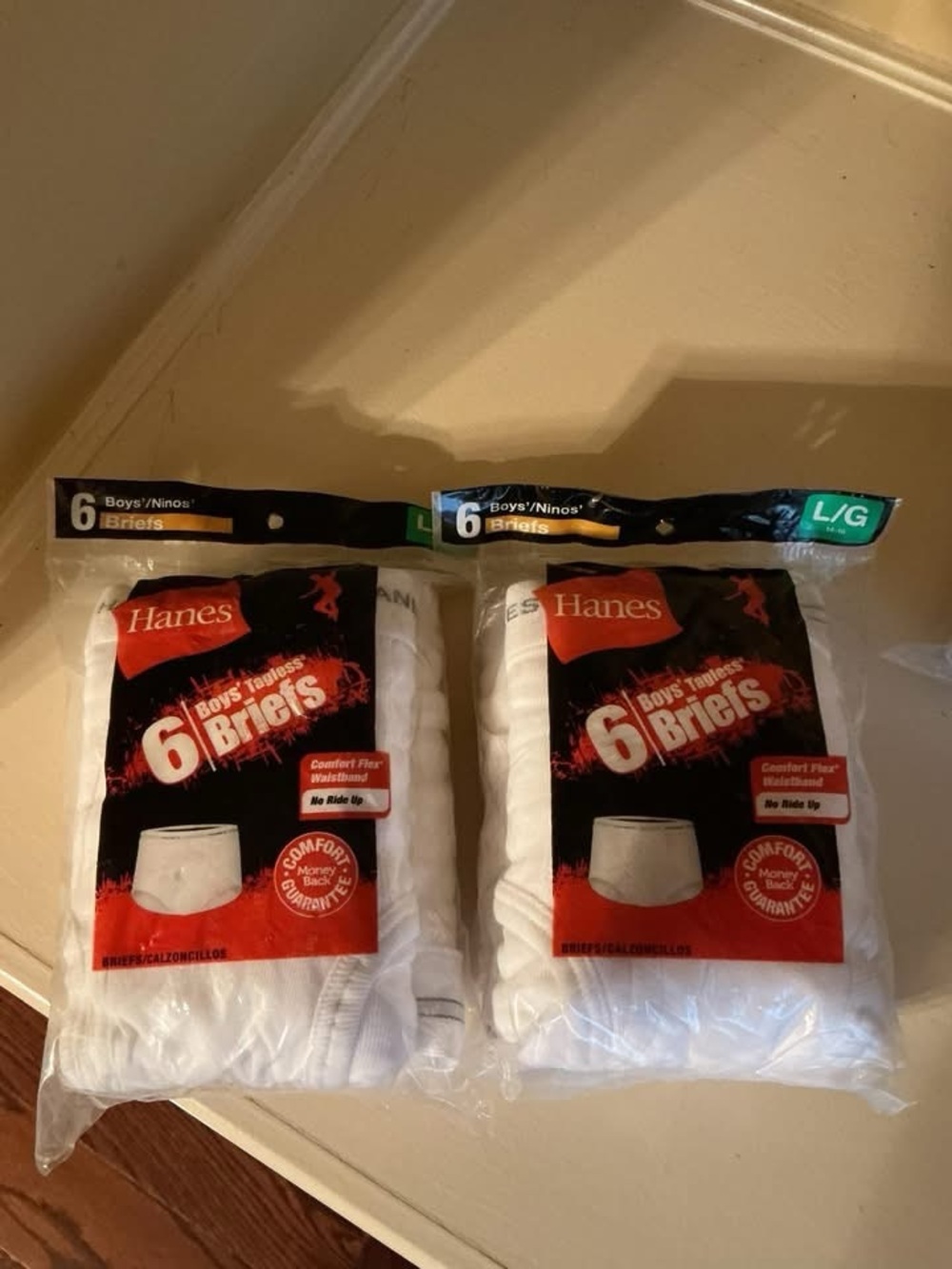New Hanes Boys' White 6-Pack Briefs (2 Packs) L/G